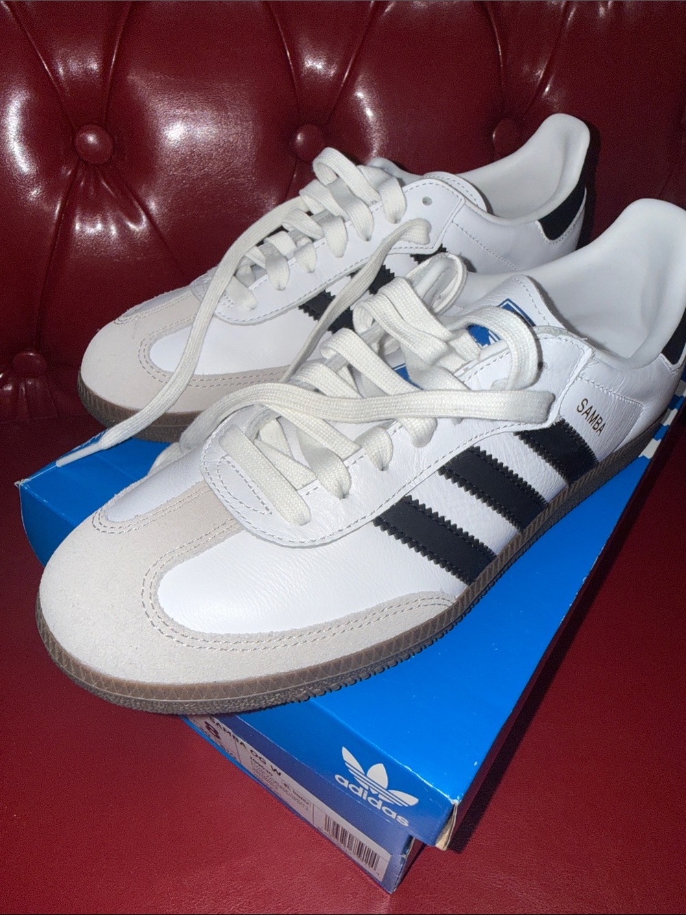 adidas Samba Men's White Sneakers with Black Stripes